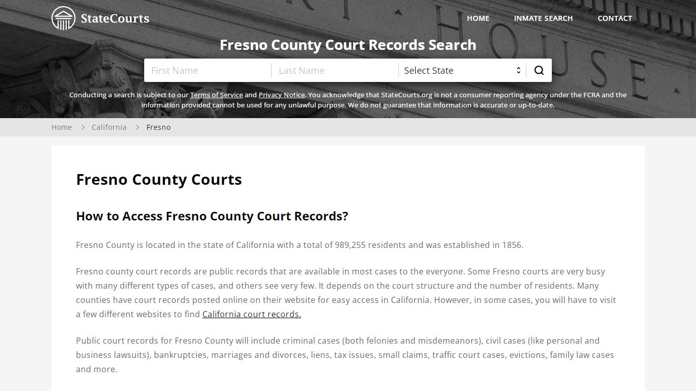 Fresno County, CA Courts - Records & Cases - StateCourts